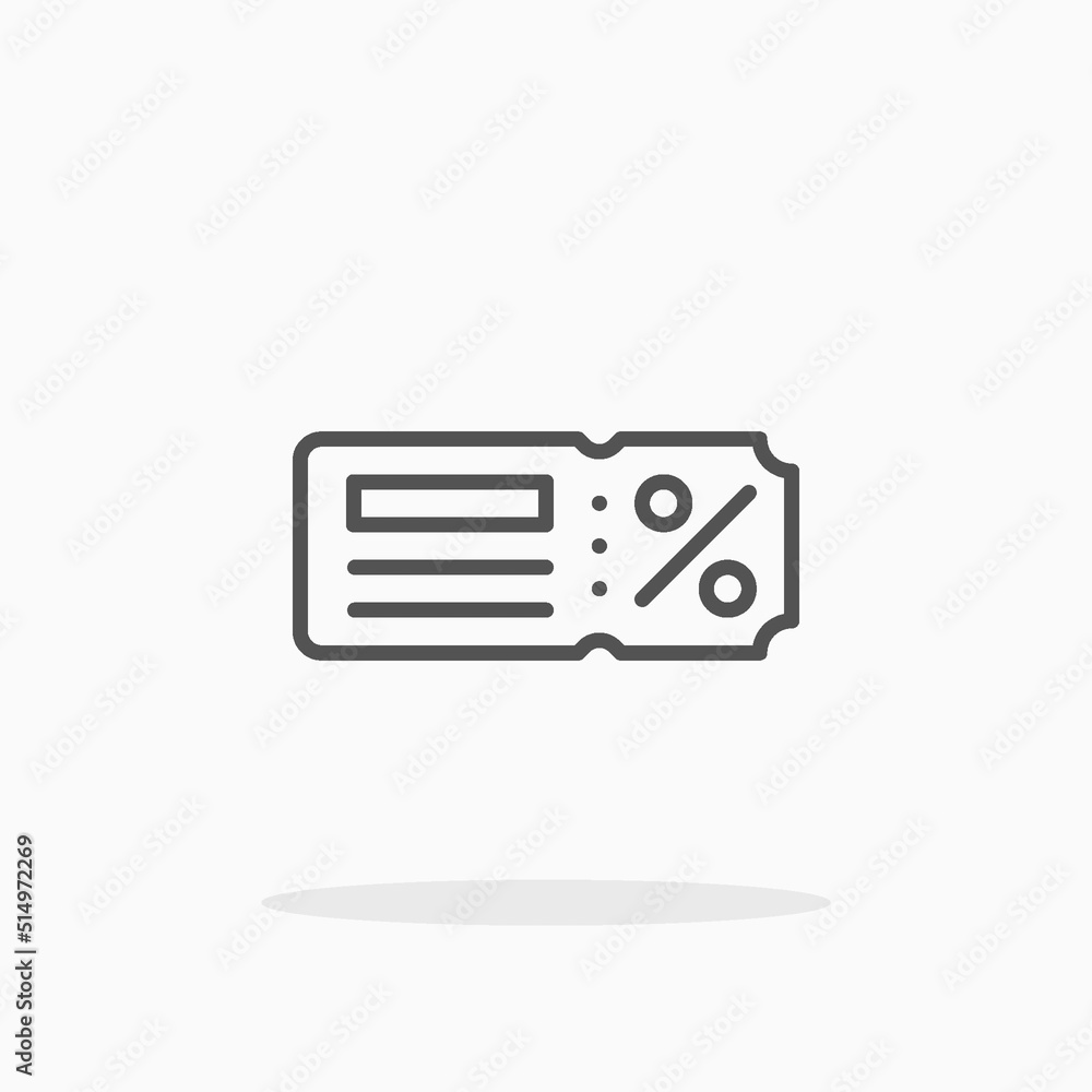 Coupon Discount line icon. Editable stroke and pixel perfect. Can be used for digital product, presentation, print design and more. Coupon Discount line icon. Editable stroke and pixel perfect. Can be used for digital product, presentation, print design and more.