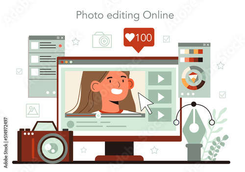 Photographer online service or platform. Professional photographer