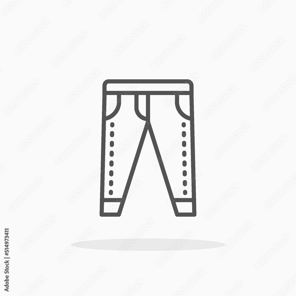 Jeans line icon. Editable stroke and pixel perfect. Can be used for digital product, presentation, print design and more. Jeans line icon. Editable stroke and pixel perfect. Can be used for digital product, presentation, print design and more.