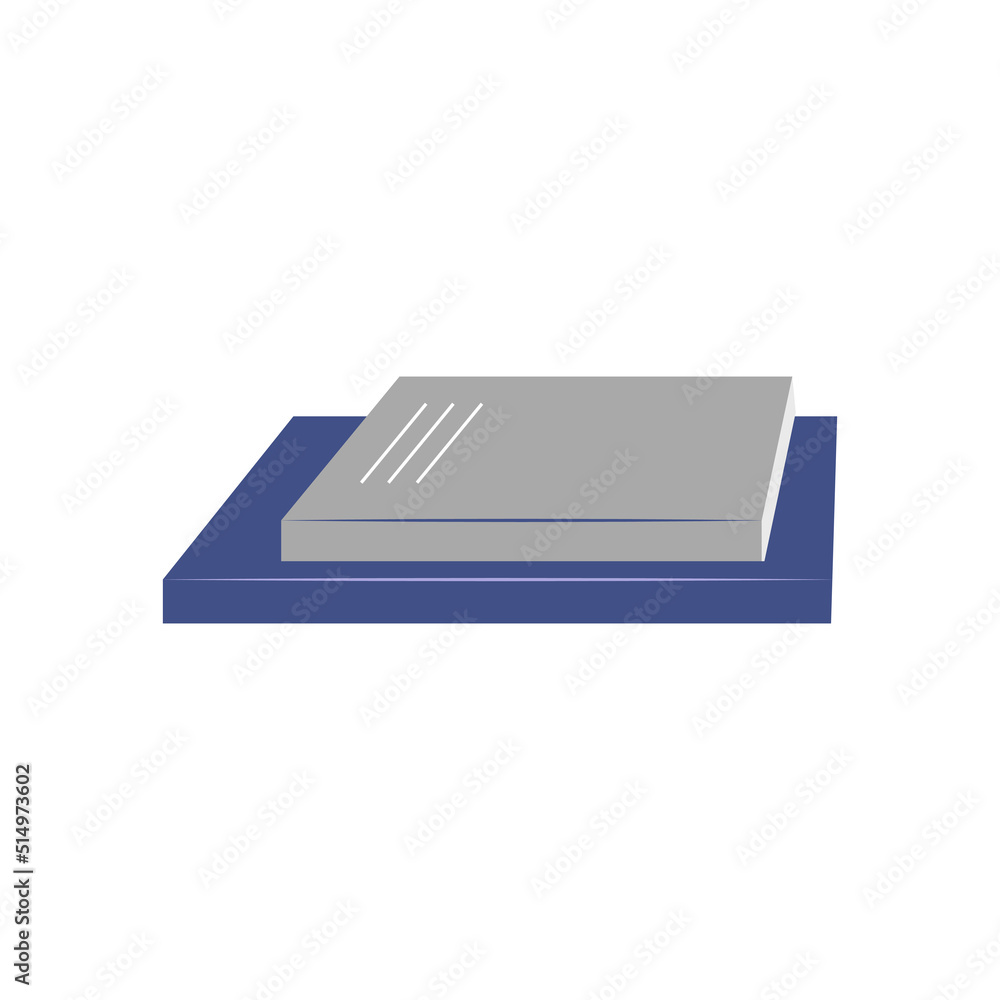 Two books in a stack in flat style, hand drawn vector illustration Two books in a stack in flat style, hand drawn vector illustration