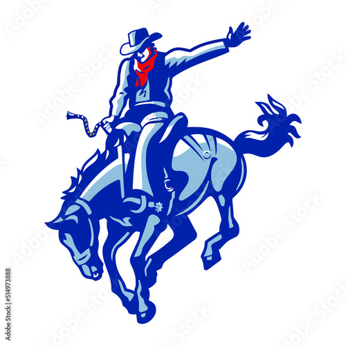 Race horse  blue color illustration. Hand drawing sketch. Isolated vector