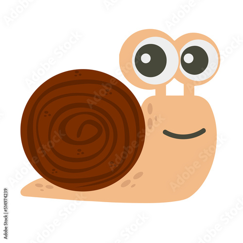 Cute snail cartoon character sign