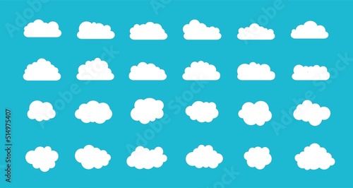 cloud icons set. cloud icon on blue background. cloud vector. vector illustration.