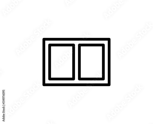 Line window icon isolated on white background. Outline symbol for website design, mobile application, ui. Window pictogram. Vector illustration, editorial stroсk