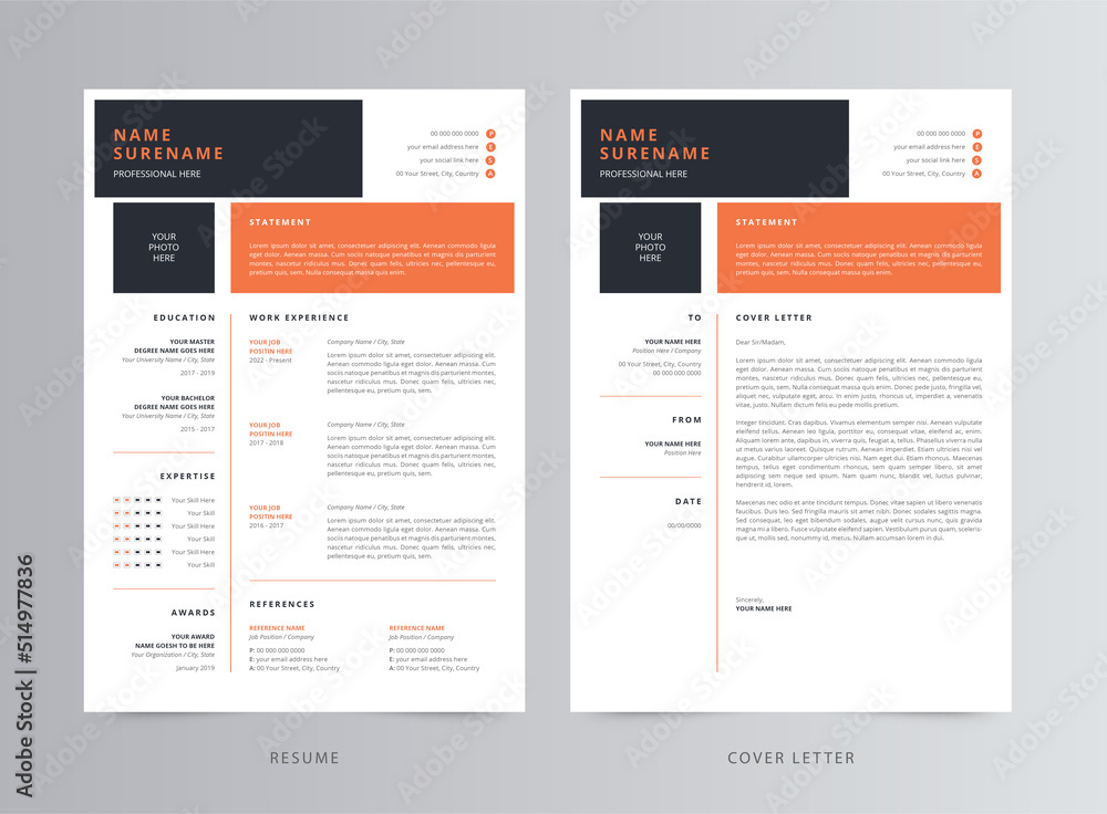 Modern Resume/CV and Cover Letter Template Modern Resume/CV and Cover Letter Template