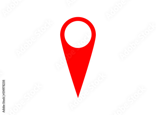 pin point icon. red map location pointer symbol isolated on white background