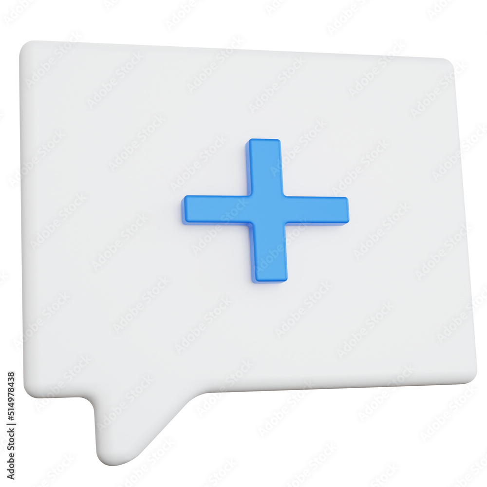Obraz premium 3d rendering add message isolated