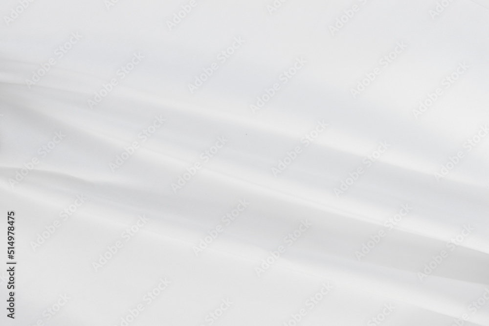 Abstract white fabric texture background. Wave soft fabric.