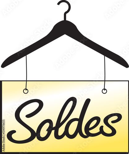 PANCARTE SOLDES DOREE