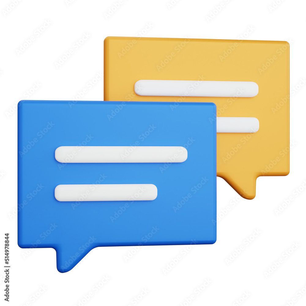 3d rendering chat blue and yellow isolated 3d rendering chat blue and yellow isolated