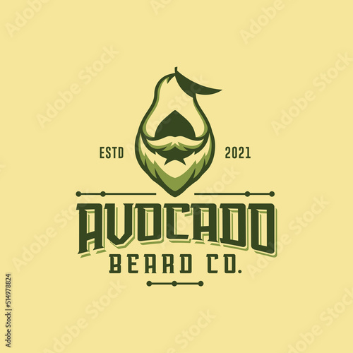 Avocado Beard Concept Product Label Design
