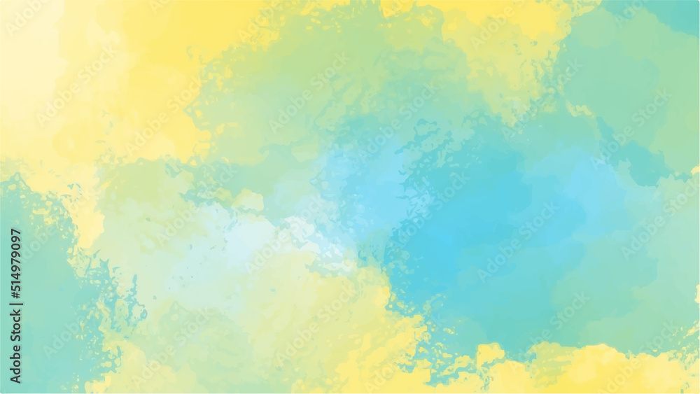 Blue and yellow watercolor background for textures backgrounds and web banners design