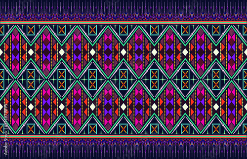 Geometric vector background with sacral tribal ethnic elements. Traditional triangles gypsy geometric forms sprites tribal themes apparel fabric tapestry print
