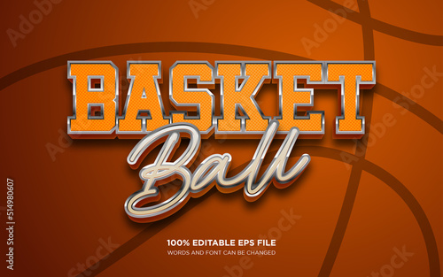 Basketball 3D editable text style effect	
