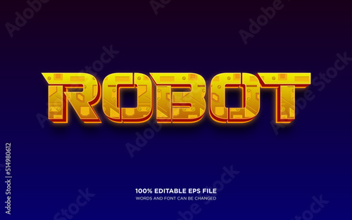 Robot 3d editable text style effect