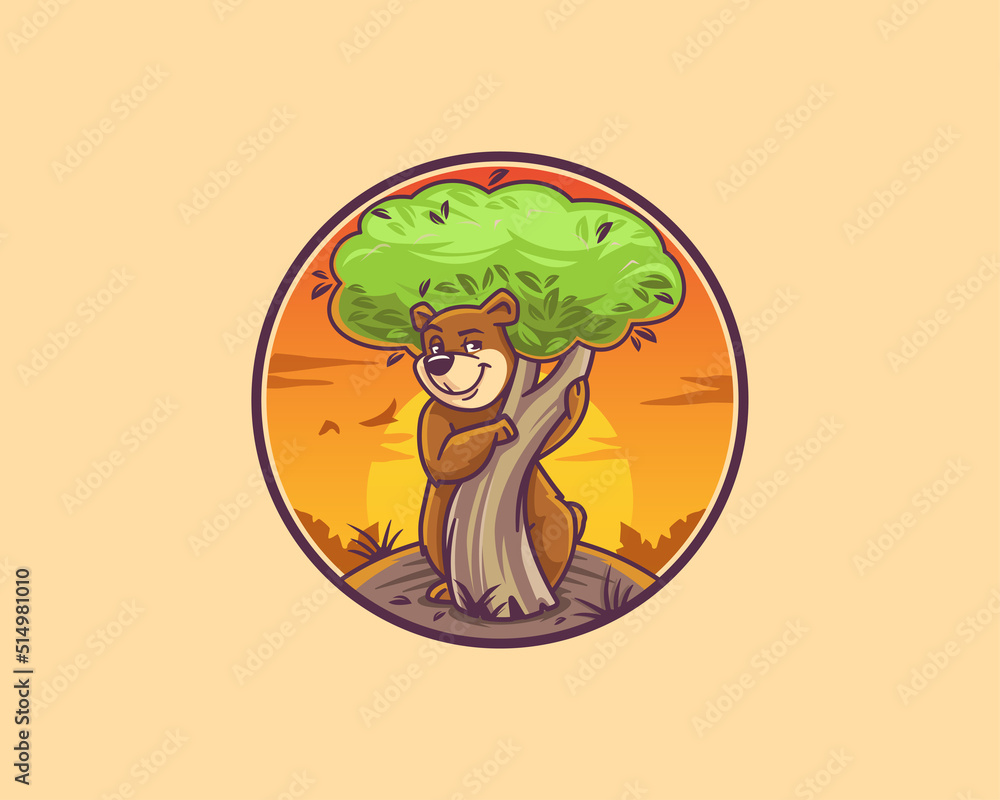 Cute Friendly Bear Smiling Cartoon Character Cute Friendly Bear Smiling Cartoon Character