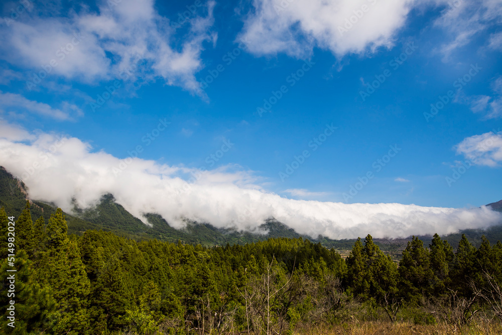 Clouds waterfall in Caldera De Taburiente Nature Park, La Palma Island, Canary Islands, Spain Clouds waterfall in Caldera De Taburiente Nature Park, La Palma Island, Canary Islands, Spain