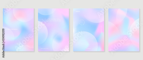 Fluid gradient background vector. Cute and minimalist style posters, Photo frame cover, wall arts with pastel colorful geometric shapes and liquid color. Modern wallpaper design for social media, idol