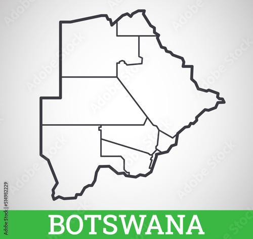 Simple outline map of Botswana. Vector graphic illustration. photo