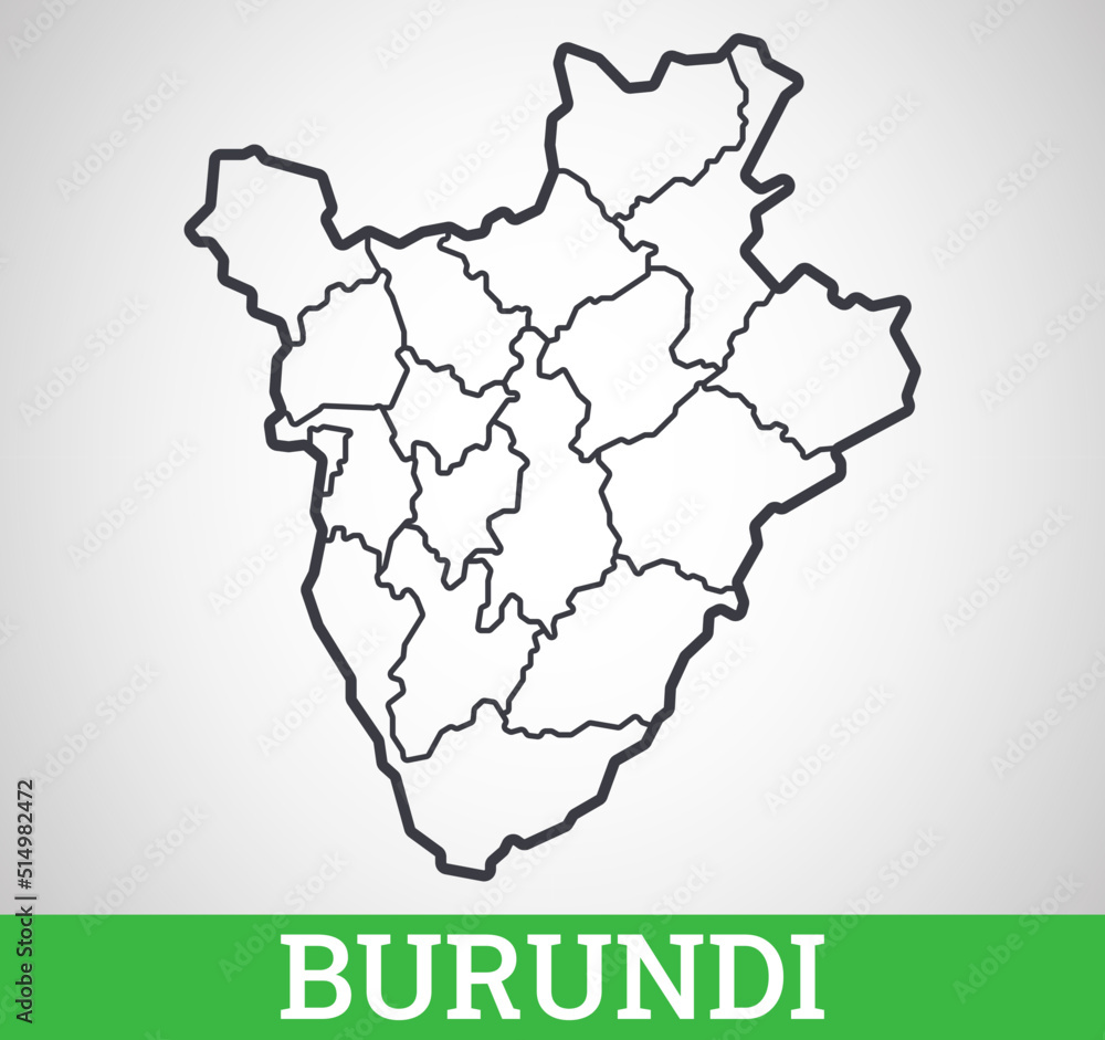 Fototapeta Simple outline map of Burundi. Vector graphic illustration.