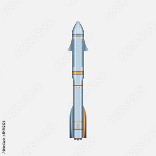 Fototapeta Naklejka Na Ścianę i Meble -  Space rocket. Realistic 3d spaceship missile. Template spacecraft for cosmos exploration travel