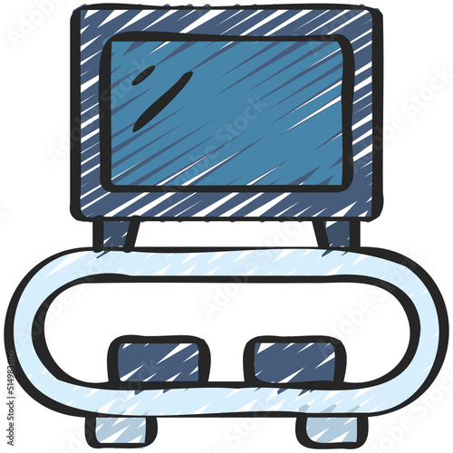 Round Modern TV Unit Icon