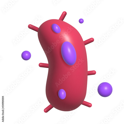 Disease 3d icon. Pandemic medical health risk concept with disease cell