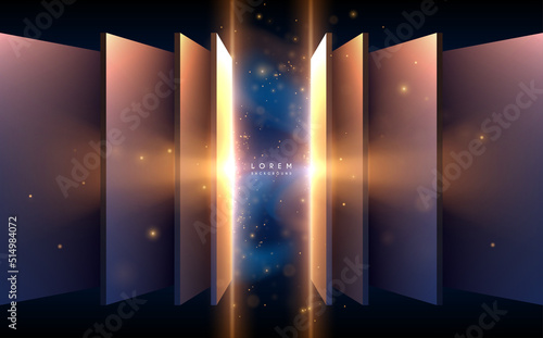 Abstract geometric shapes with light effect