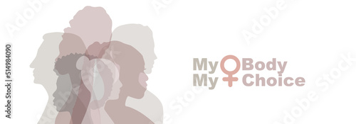 My Body My Choice banner. Flat vector illustration.