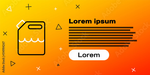 Line Canister for gasoline icon isolated on yellow background. Diesel gas icon. Colorful outline concept. Vector