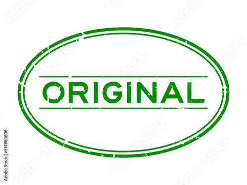 Grunge green original word oval rubber seal stamp on white background