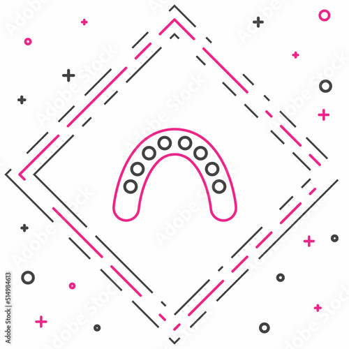 Line Mouth guard boxer icon isolated on white background. Colorful outline concept. Vector