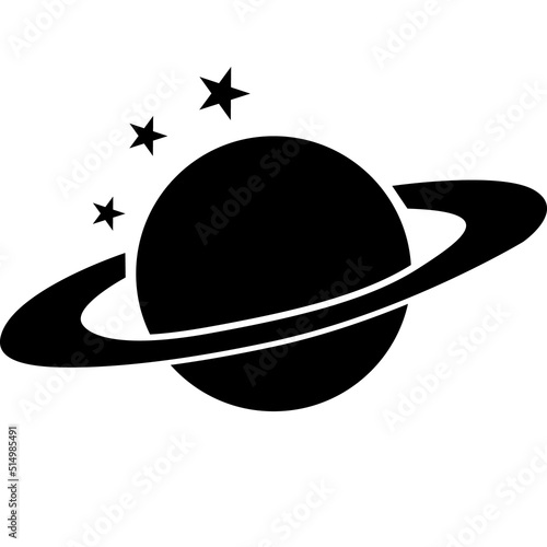 planet saturn icon on white background. saturn sign. galaxy space. flat style.