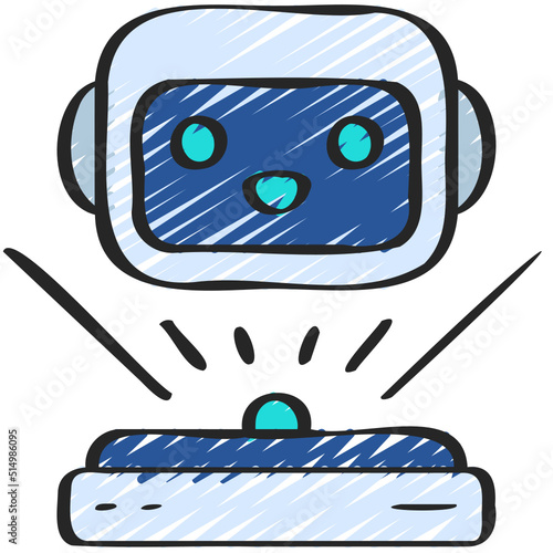 Holographic Robot Icon