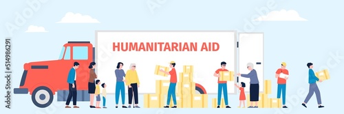 Fotografie, Obraz Humanitarian aid for refugees