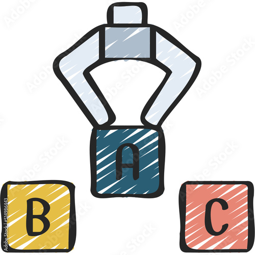 Robot Spelling blocks Icon