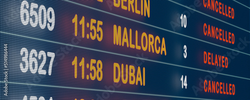 Canvas Print Cancelled flights to Dubai and delayed to Mallorca