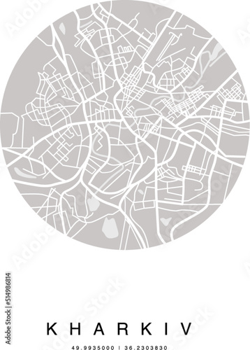 Kharkiv city map, Ukraine