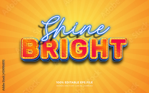 Shine bright 3d editable text style effect