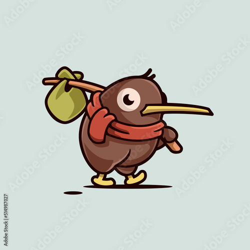 Cute Adorable Little Kiwi Bird Cartoon