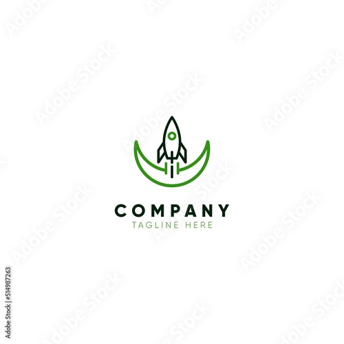 Simple rocket logo concept design, Vector illustration.