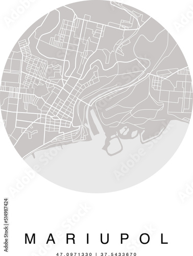 Mariupol city map, Ukraine photo