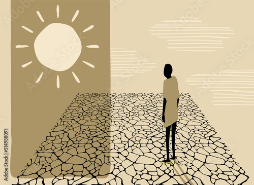 Drought caused by global climate change