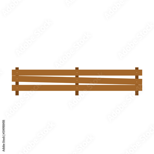 Wooden fence. Fence. Hedge Vector illustration. Wooden fence on white background.