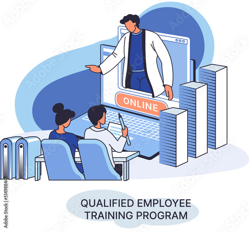 Qualified employee training program. Refresher course. Help in professional development. Group business team workshop, corporate education. Agile project management team, project life scrum meeting