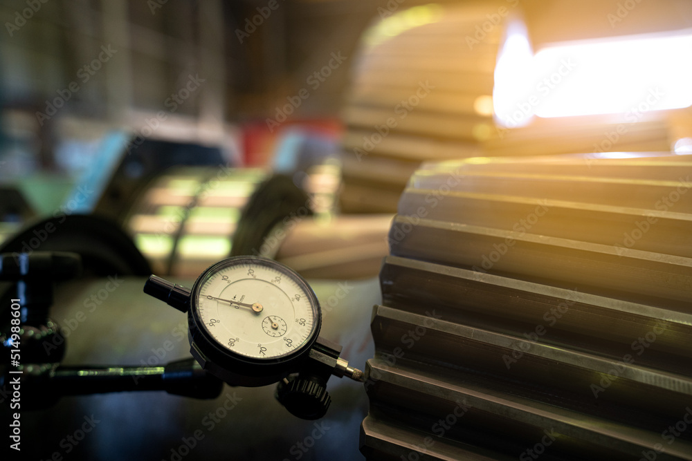 Inspection gearbox , gear tooth contact pattern with tooth marking