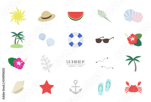 夏のアイコン イラスト素材セット / vector eps