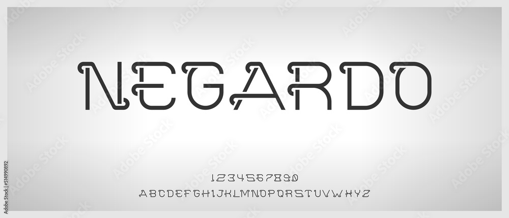 Negardo, modern elegant alphabet with urban style template Negardo, modern elegant alphabet with urban style template