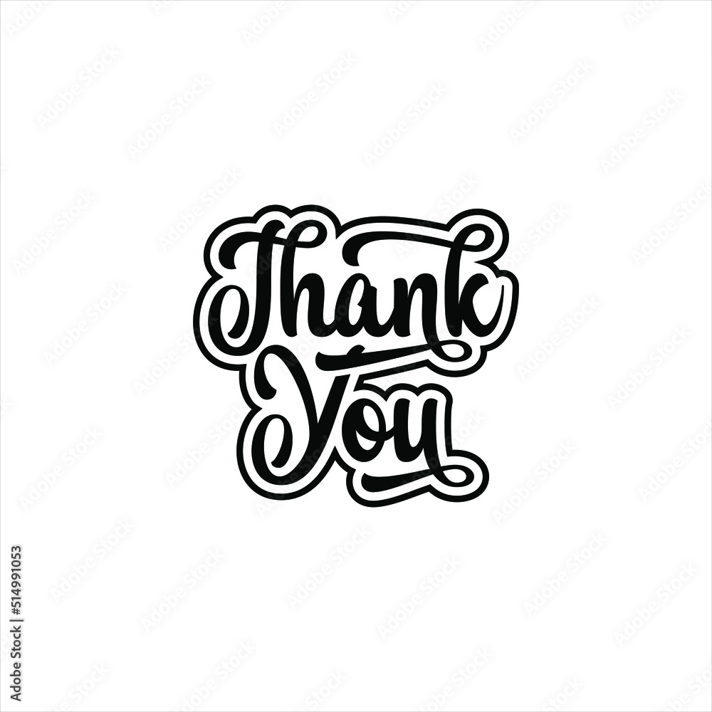 Thank You funny quote text art Calligraphy simple black color typography design vector Thank You funny quote text art Calligraphy simple black color typography design vector