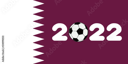 football background 2022 banner with ball Qatar 2022 photo